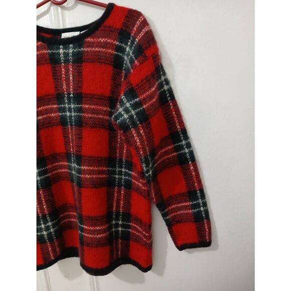 Vintage Paul Harris womens small sweater mohair red Christmas dolman sleeve - Picture 2 of 6